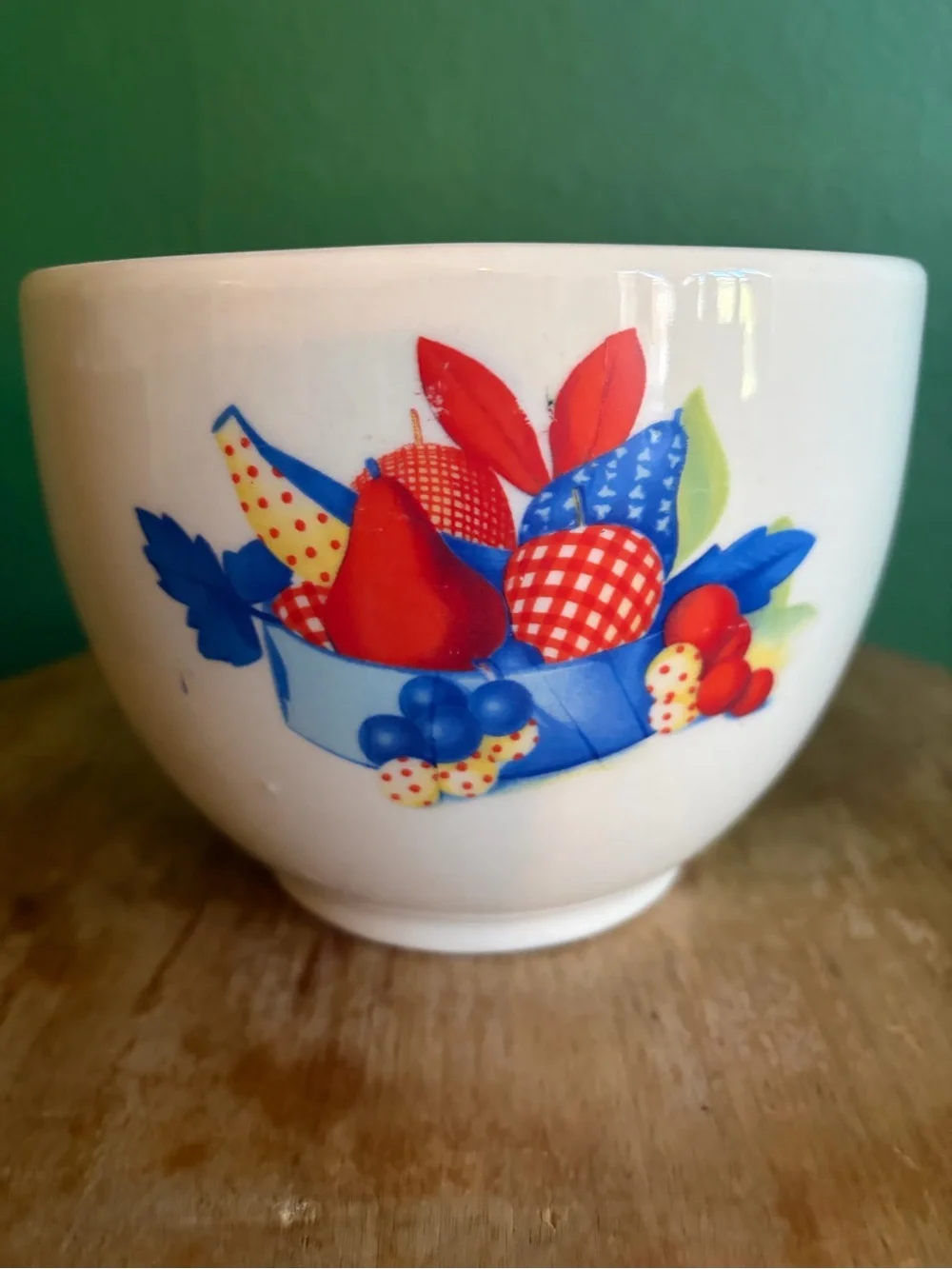 Universal Potteries Calico Fruit Vintage White Stoneware Bowl